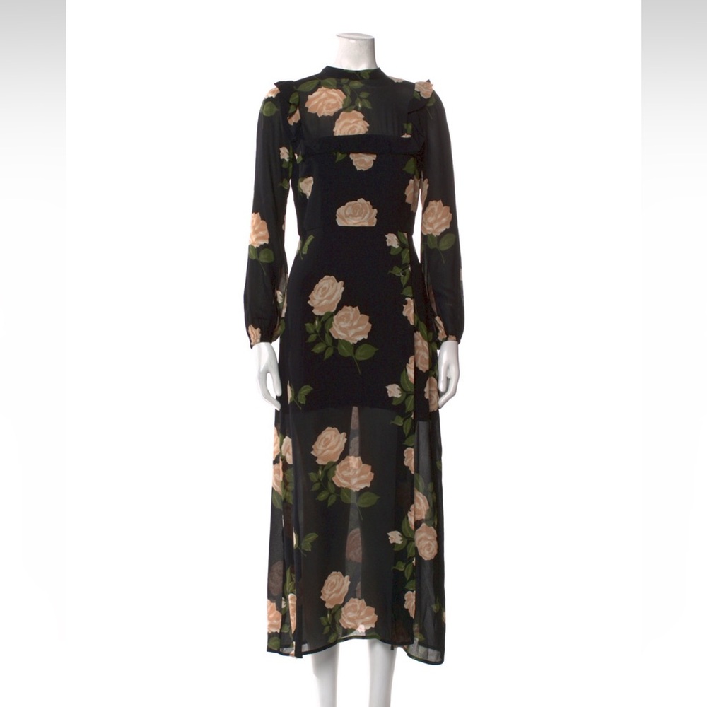 Reformation Floral Black Maxi Dress